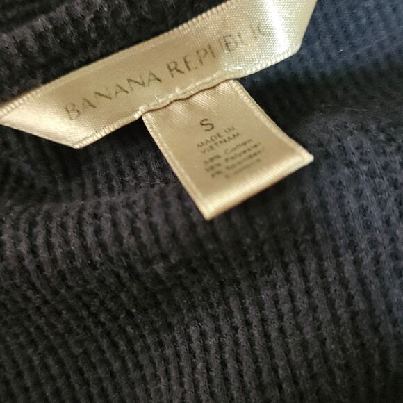 Banana Republic Navy Blue Waffle Long Sleeve Top Size Small - Picture 3 of 4